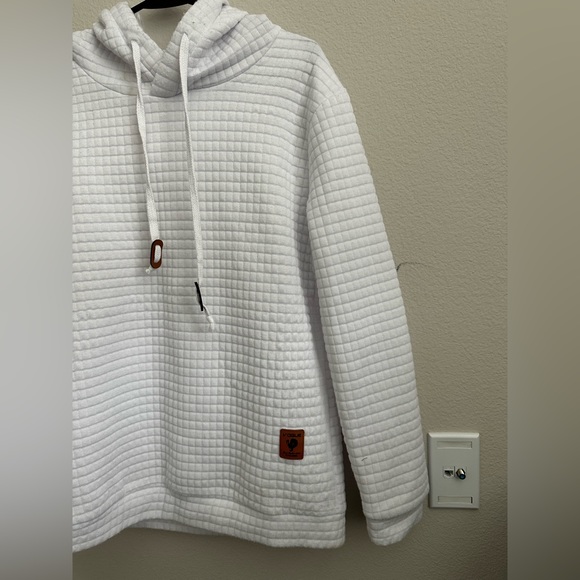 White textured, extremely soft and comfy men’s hoodie - Picture 2 of 7
